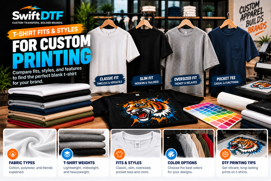 Classic, slim, oversized, and pocket blank t-shirts for custom printing
