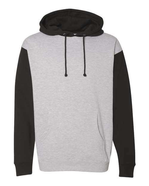 Grey Heather/ Black - Independent Trading Co. IND4000 Blank Hoodie