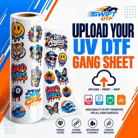 UV DTF Transfers Upload Your Gang Sheet