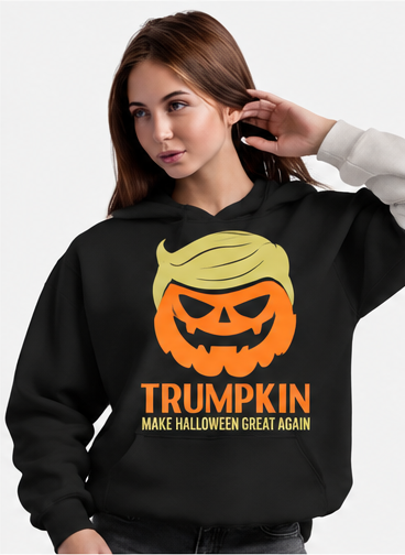 Black Pumpkin Halloween Graphic Hoodie