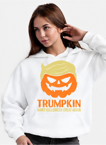 White Pumpkin Halloween Graphic Hoodie