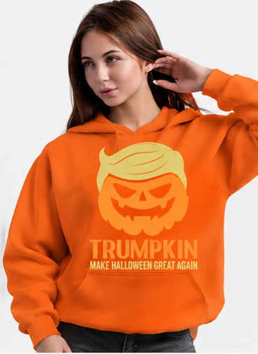 Orange Pumpkin Halloween Graphic Hoodie